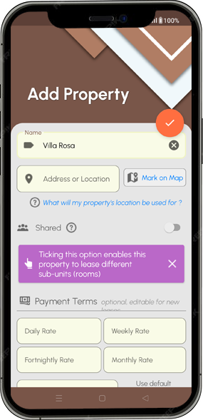 Property Lease Manager app screenshot: Properties 1