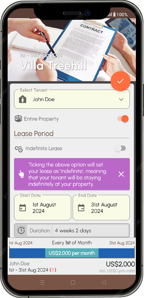 Property Lease Manager app screenshot: Leases 1