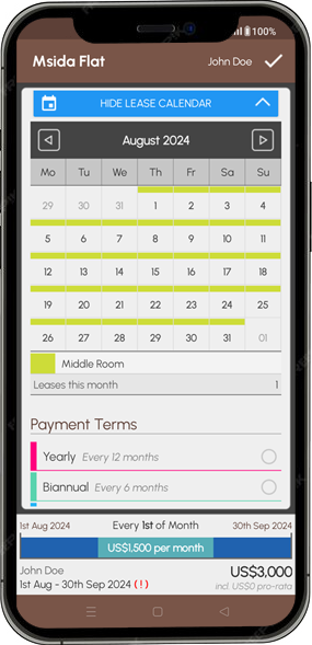Property Lease Manager app screenshot: Leases 3