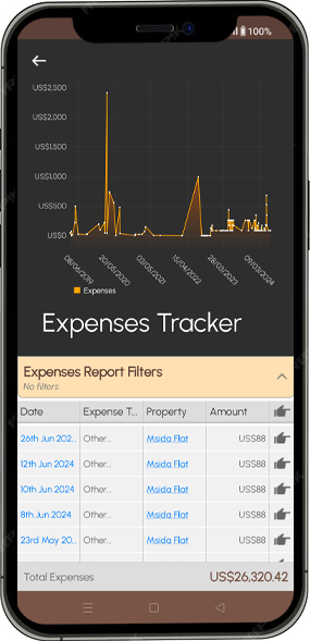 Property Lease Manager app screenshot: Monitor Expenses 2